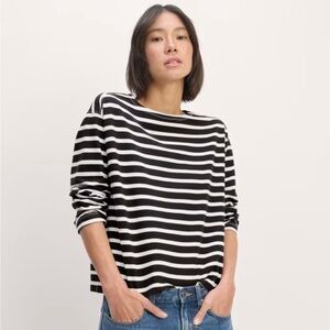 Everlane The Mariner Tee, Black/Bone, Medium